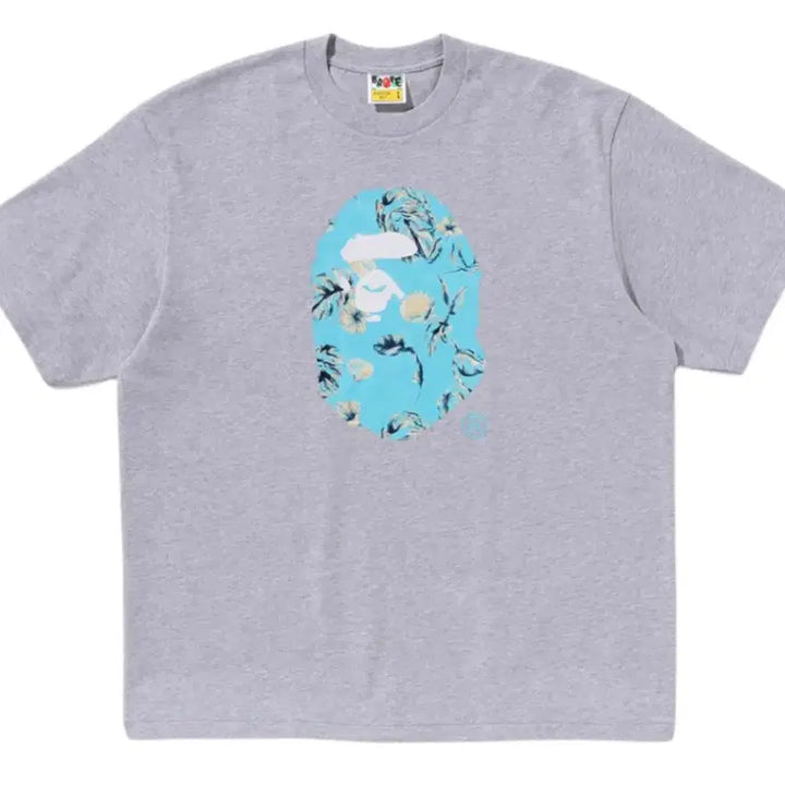 [BUNJANG] BAPE Vacation Pattern Ape Head Relaxed Fit T-Shirt Grey / M) 베이프 베케이션 패턴 에이프 헤드 릴렉스드 핏 티셔츠 그레이