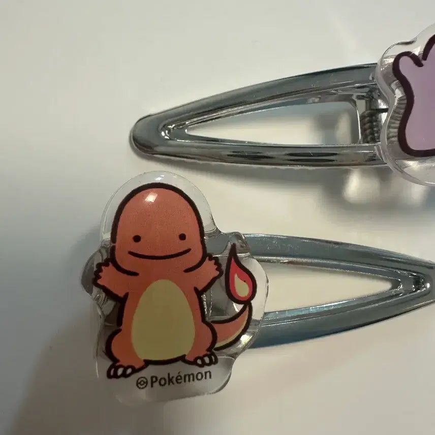 [BUNJANG] Ditto Metamon, Charmander Transformation Hairpin / 메타몽, 변신파이리 헤어핀