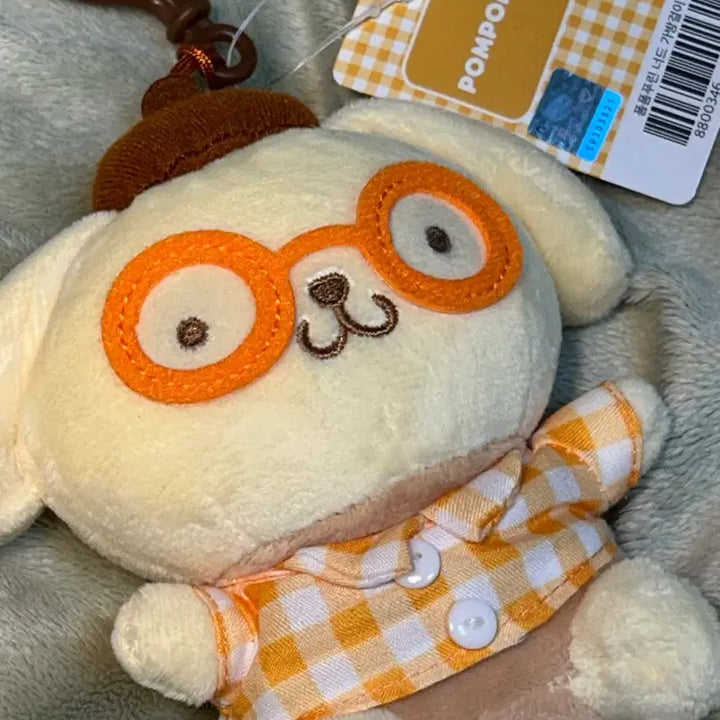 [BUNJANG] Sanrio Pompompurin Nerd Glasses Costume Keychain / 택0,새상품) 산리오 폼폼푸린 너드 안경 코스튬 키링