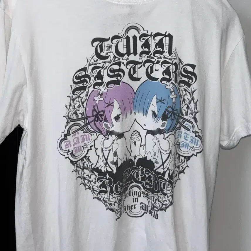 [BUNJANG] Cospa Re:Zero Rem Ram Character T-Shirt (M) / 일본 정품 코스파 리제로 렘 람 캐릭터 티셔츠 M 미소녀 반팔