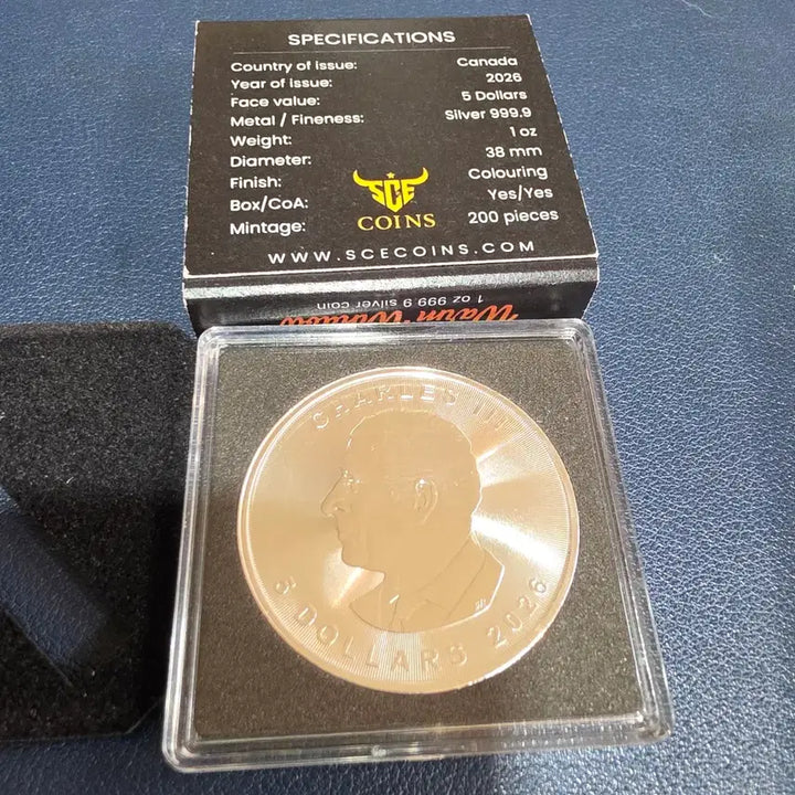 [BUNJANG] Canada Maple 1 oz Colorized Silver Coin - Sexy Design / 캐나다 메이플 1온스 색체 은화 섹시 은화