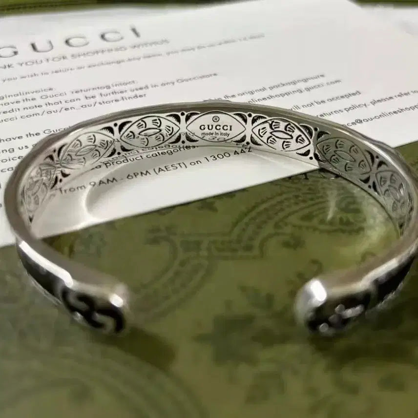 [BUNJANG] Gucci Silver GG Logo Bracelet / 구찌 실버 팔찌