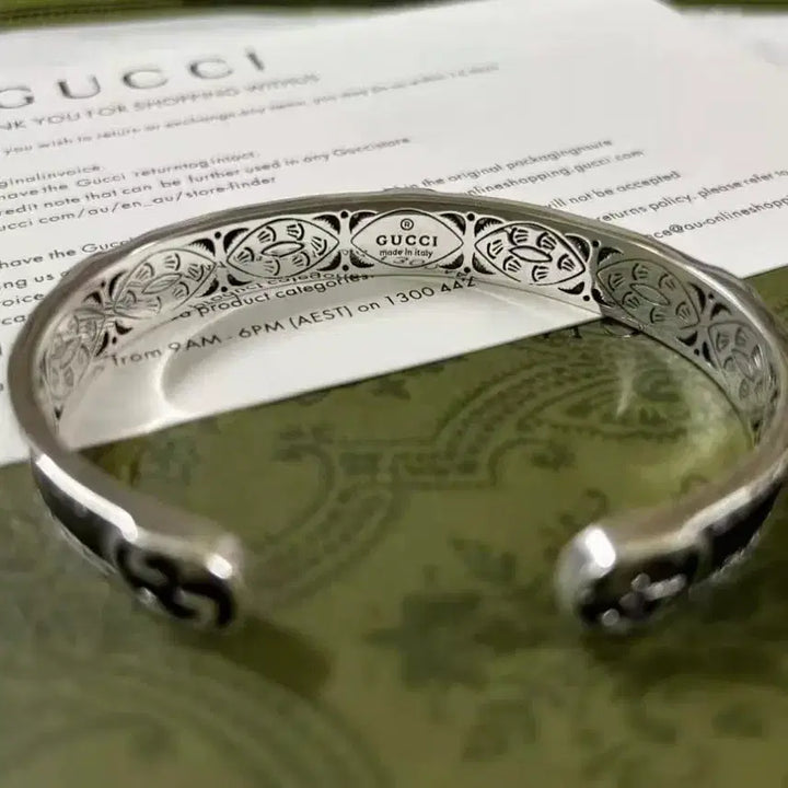 [BUNJANG] Gucci Silver GG Logo Bracelet / 구찌 실버 팔찌