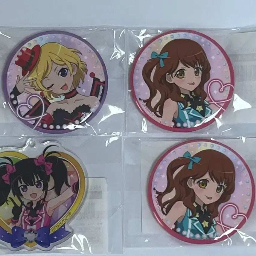 [BUNJANG] PriPara (Pretty Rhythm Aurora Dream) Mion Kanon Chris Can Badge &amp; Acrylic Keyring Set / 프리티리듬 오로라드림 마루쿠지 미온 카논 크리스 캔뱃지 아크릴 키링