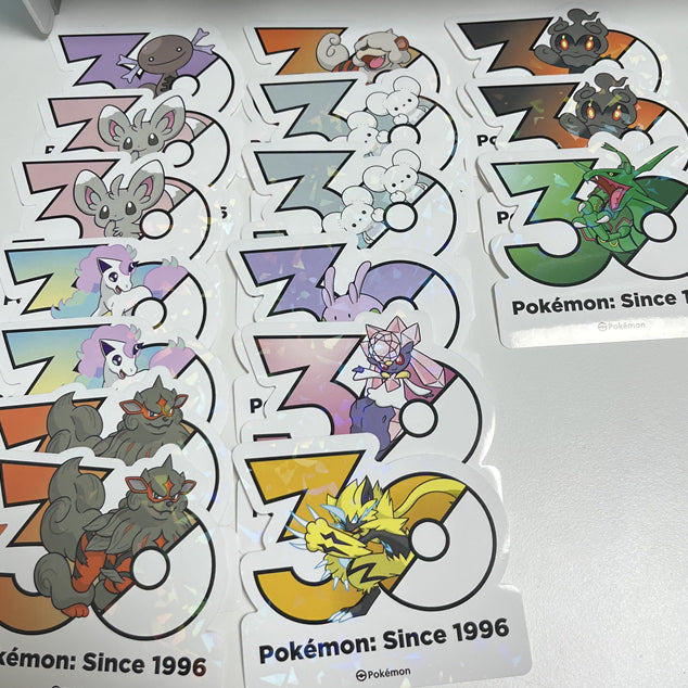 [BUNJANG] Pokemon 30th Anniversary Stickers (Individual) / 팔데아 우파, 치라미, 가디, 윈디, 두리쥐  [포켓몬 30주년 스티커]