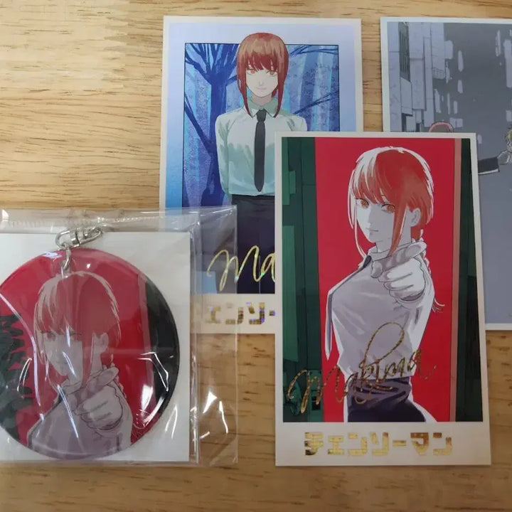 [BUNJANG] Chainsaw Man Makima Clear Charm &amp; 3 Memorial Cards Bundle Set / 체인소맨 마키마 클리어챰, 메모리얼 카드 3장 일괄