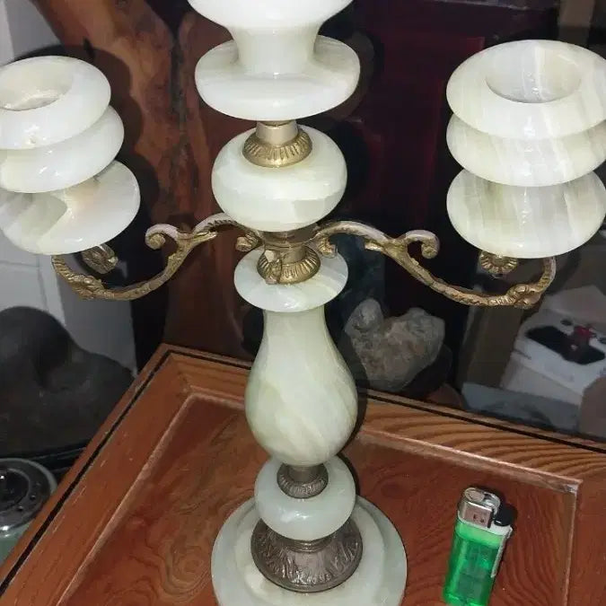[BUNJANG] Jade 3-Light Candelabra Lamp / 옥으로 만든 촛대 3구 조명등