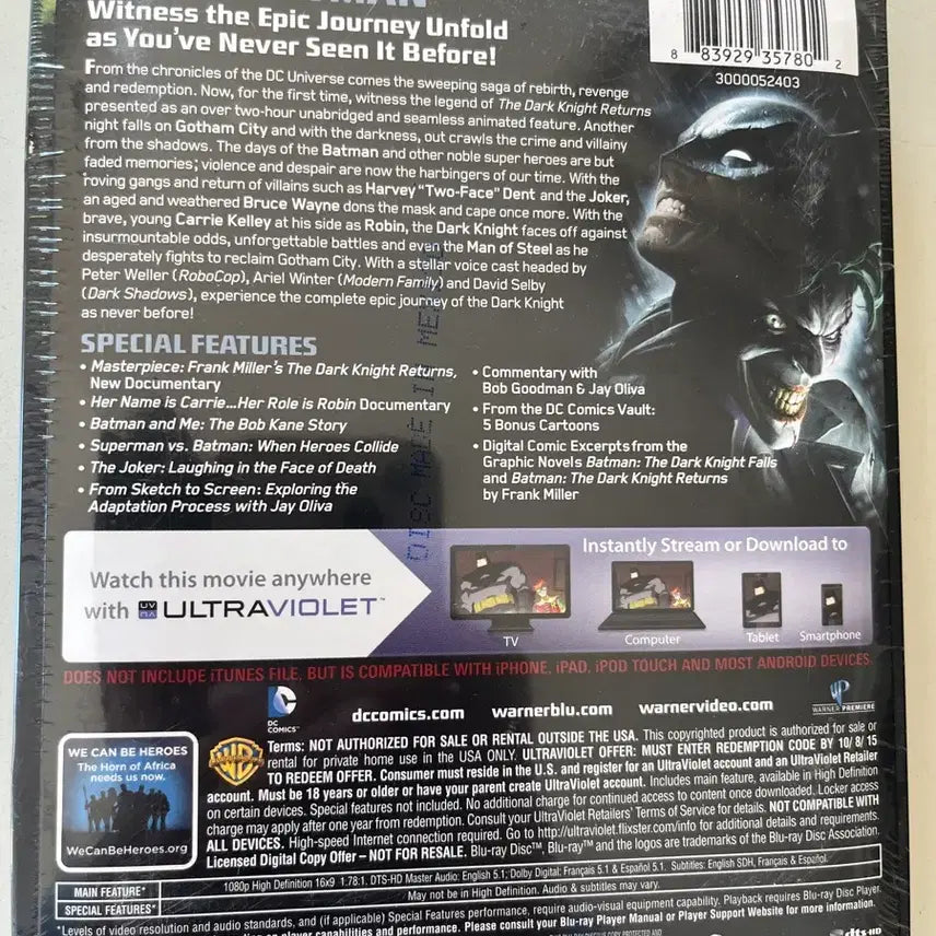 [BUNJANG] Batman The Dark Knight Returns Blu-ray Steelbook Deluxe Edition (Sealed) / (미개봉)배트맨 다크 나이트 리턴즈 블루레이 스틸북 디럭스 에디션