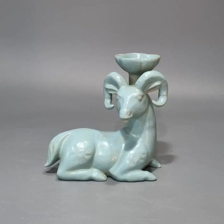 [BUNJANG] Northern Song Dynasty Ru Ware Celadon Glaze Kylin Lantern Candle Holder / 여요청량사 천청유 산양 유등/촛대