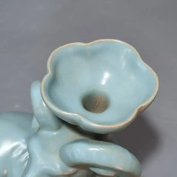 [BUNJANG] Northern Song Dynasty Ru Ware Celadon Glaze Kylin Lantern Candle Holder / 여요청량사 천청유 산양 유등/촛대