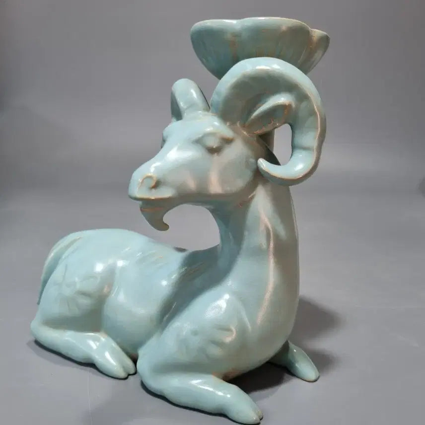 [BUNJANG] Northern Song Dynasty Ru Ware Celadon Glaze Kylin Lantern Candle Holder / 여요청량사 천청유 산양 유등/촛대