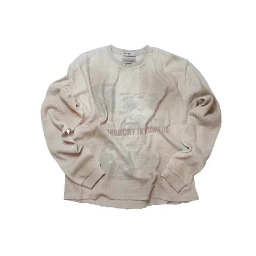 [BUNJANG] Aoiro x Kansha Baby Rockstar Dirty Vintage Waffle Long Sleeve / 아오이로 x 간샤 베이비 락스타 오일 더티 브이티지 와플 긴팔