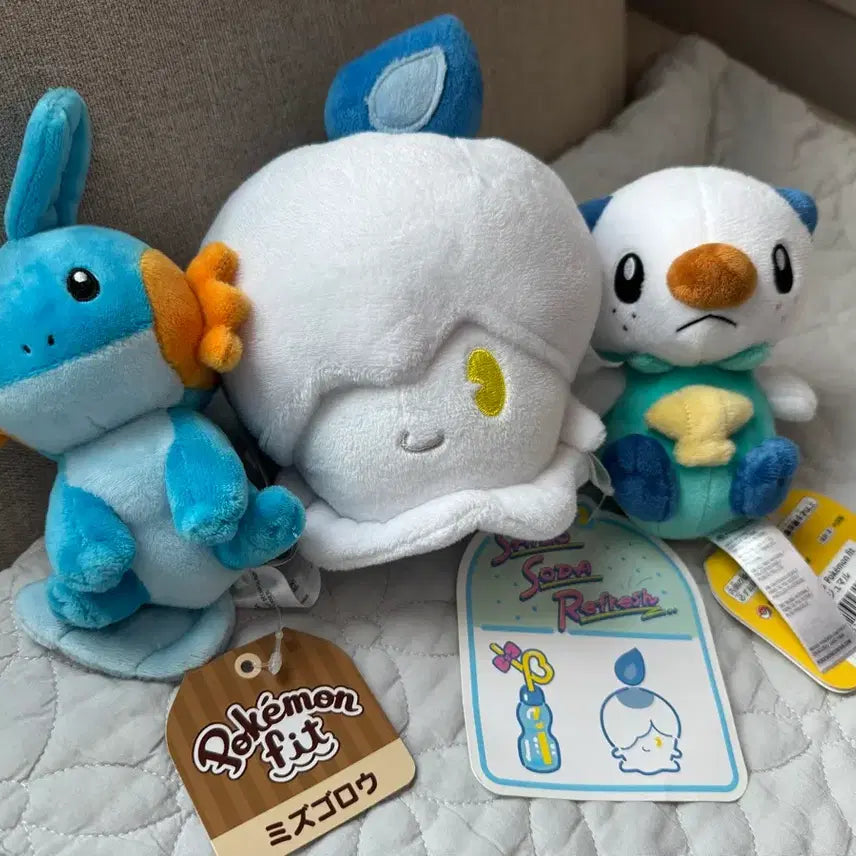 [BUNJANG] Psychosoda Pokemon Fit Quaxly &amp; Floragato Doll Bundle Set / 불켜미 사이코 소다, 포켓몬 fit  수댕이, 물짱이 인형 일괄