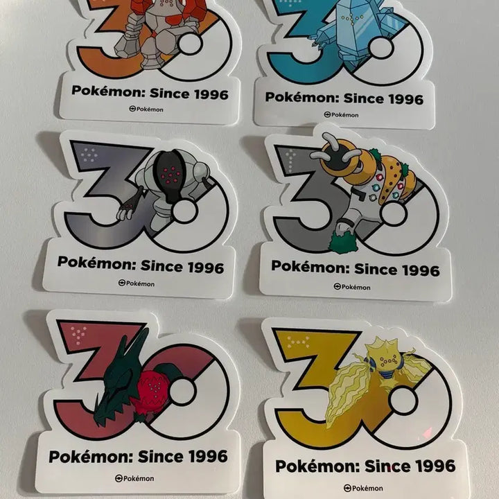 [BUNJANG] Pokemon 30th Anniversary Regi Series Logo Sticker Set / 포켓몬 30주년 로고스티커 레지시리즈 6장