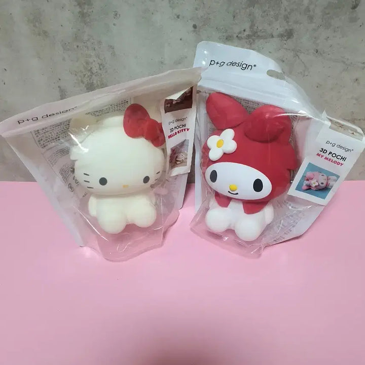 [BUNJANG] Sanrio 3D Silicone Coin Pouch - Kitty &amp; My Melody Set / 산리오 3D 실리콘 파우치 가마구치 키티 마이멜로디