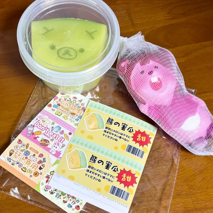[BUNJANG] Formpoo Shop Rilakkuma Melon Squishy + Jamanrupi Squishy / 폼푸샵 리락쿠마 메론 수제 말랑이 + 잔망루피 스퀴시