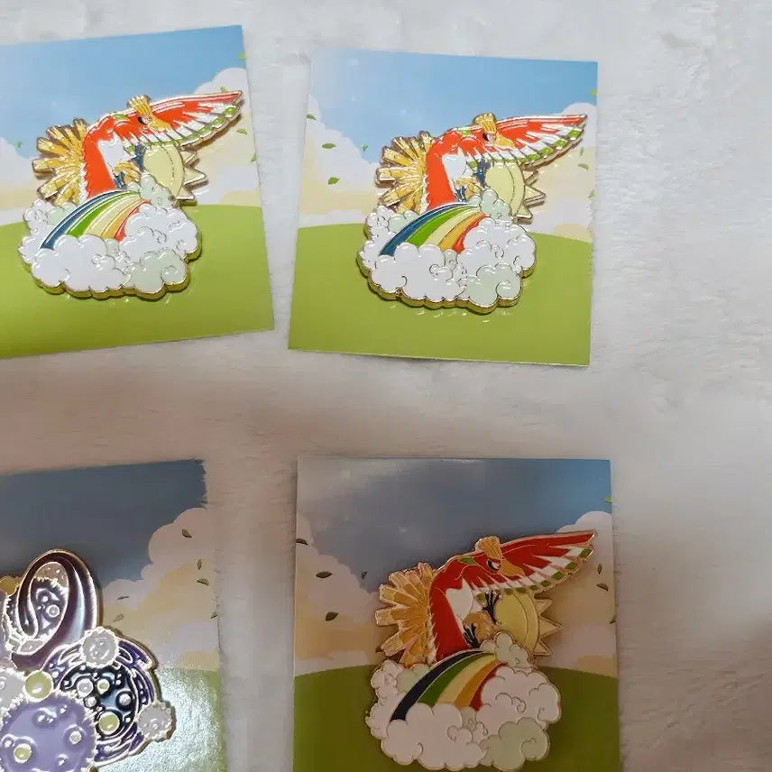 [BUNJANG] Leezak Toast Pokémon Badge Set - Pi, Diglett, Ho-Oh, Mewtwo / 이삭토스트 포켓몬 뱃지 삐 닥트리오 디그다 칠색조 뮤츠 시크릿 굿즈