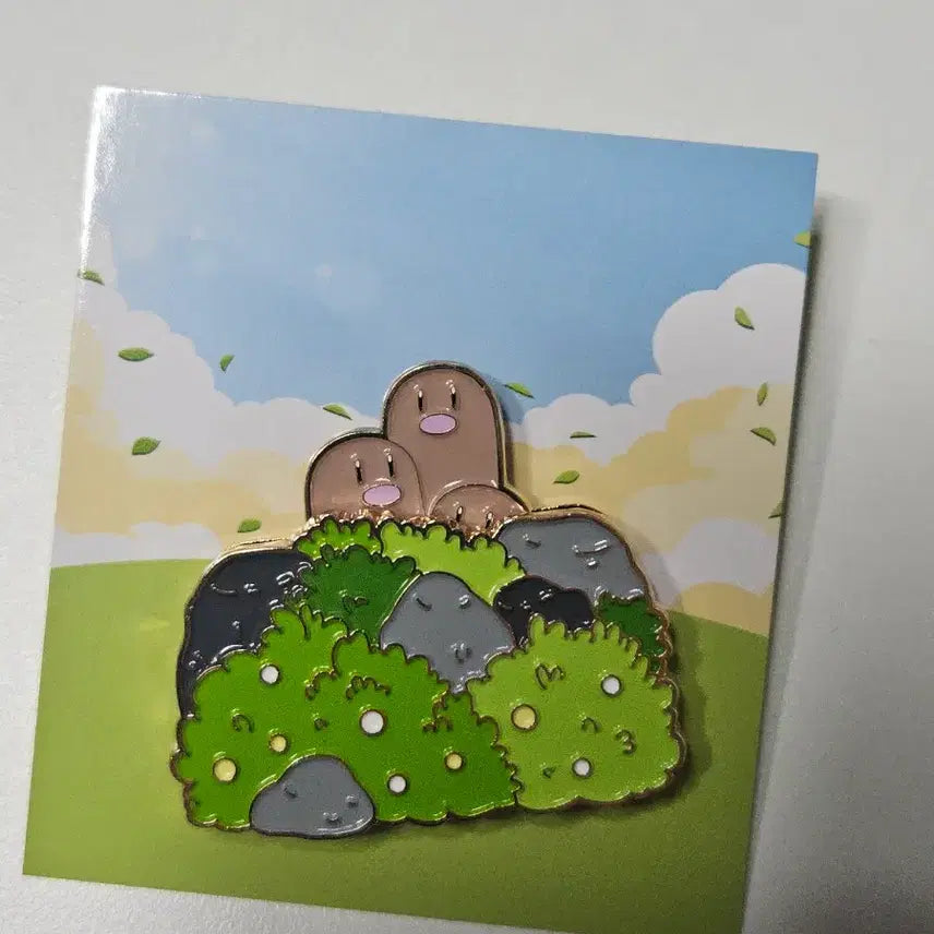 [BUNJANG] Isaac Toast Pokemon Metal Badge Dugtrio / 이삭토스트 포켓몬 메탈뱃지 닥트리오