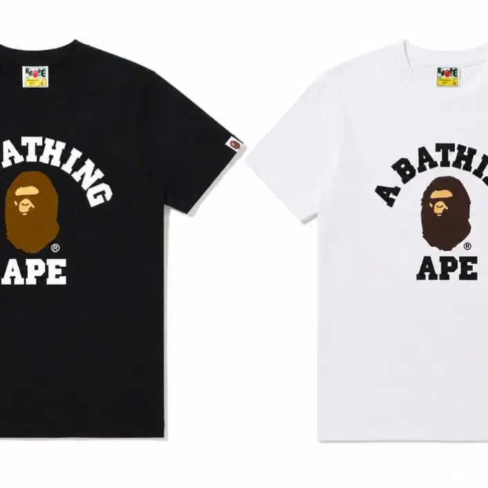 [BUNJANG] BAPE College Logo Short Sleeve T-Shirt / [당일 무료발송] 베이프 BAPE 컬리지 로고 반팔 티셔츠