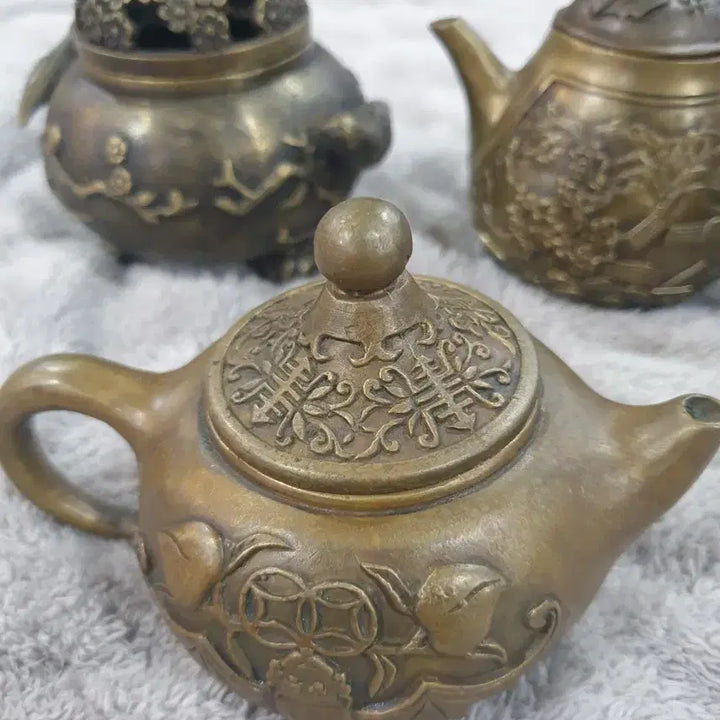 [BUNJANG] Antique Brass Small Teapot Set (4 Types) / 동 엔틱 작은 주전자 4종