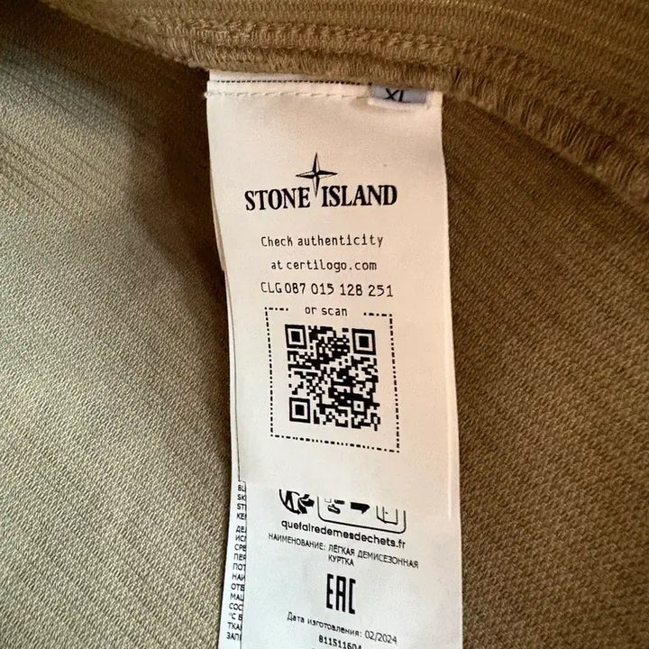 [BUNJANG] Stone Island Organic Cotton Corduroy 800 Overshirt Biscuit / 스톤아일랜드 오가닉 코튼 코듀로이 800 오버셔츠 비스킷
