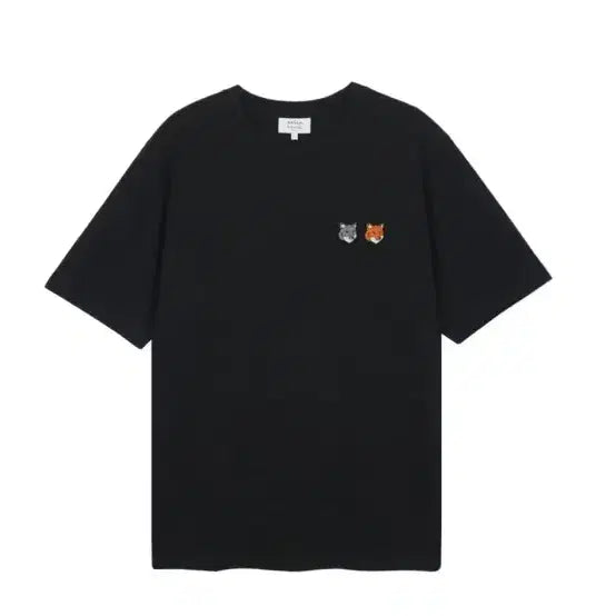 [BUNJANG] Maison Kitsuné Double Fox Head Patch Classic T-Shirt (Latte/Black) / [당일 무료배송] 메종키츠네 더블 폭스헤드 패치 반팔티 (라떼/블랙)