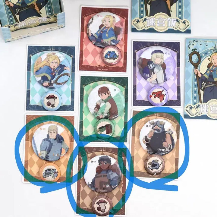 [BUNJANG] Dungeon Meshi Character Can Badge Set - Laios, Kabru, Senshi / 던전밥 중국 캔뱃지 라이오스 카블루