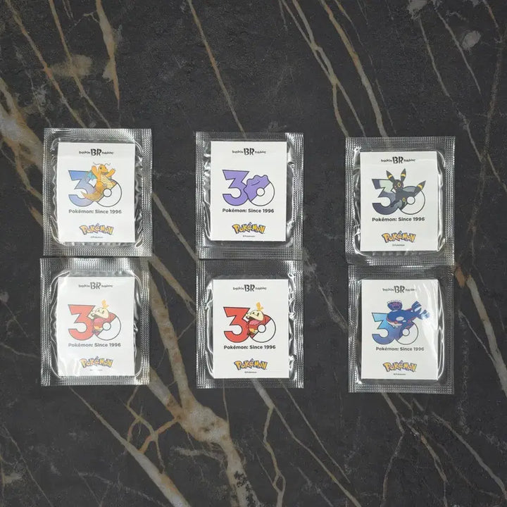 [BUNJANG] Baskin Robbins Pokemon 30th Anniversary Stickers (Sealed) - Bundle Set / [미개봉] 배스킨라빈스 포켓몬 30주년 스티커 4종 일괄
