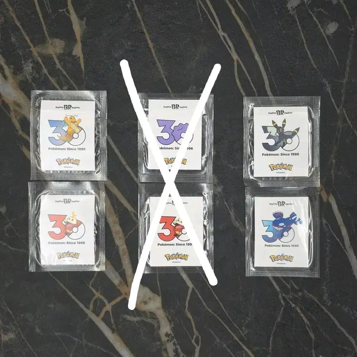 [BUNJANG] Baskin Robbins Pokemon 30th Anniversary Stickers (Sealed) - Bundle Set / [미개봉] 배스킨라빈스 포켓몬 30주년 스티커 4종 일괄
