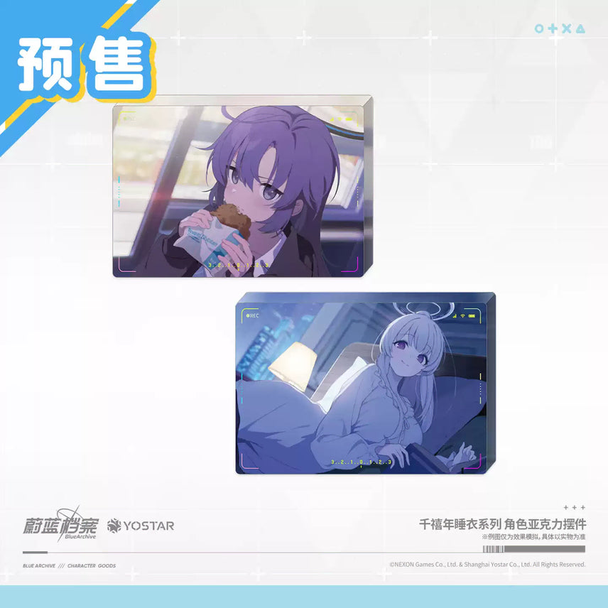 [BUNJANG] Blue Archive Yuuka Noah Official Pajamas Acrylic Block / [예약][공구] 블루 아카이브 공식 파자마 유우카 노아 아크릴 블록