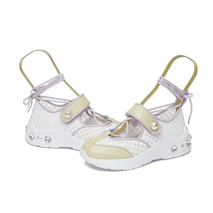 [BUNJANG] SUECOMMA BONNIE Balletcore Strap Sneakers / 슈콤마보니 발레코어 스트랩 스니커즈 운동화 235