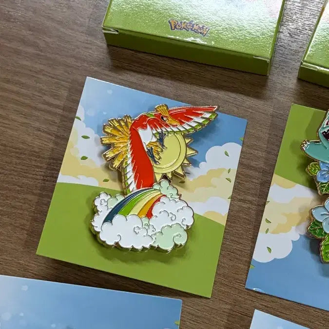 [BUNJANG] Pokemon x Isaac Toast "Grass &amp; Water" &amp; "Legendary Birds" Pins / 포켓몬 이삭토스트 뱃지 이상해씨 꼬부기 칠색조 닥트리오 디그다