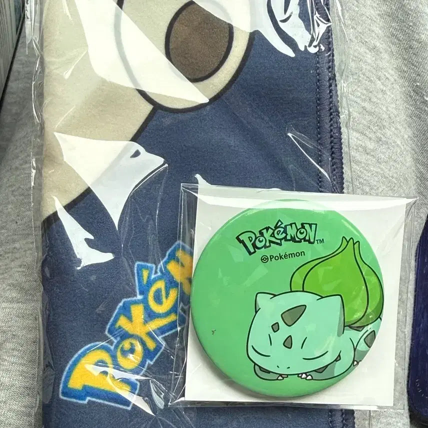 [BUNJANG] Parnell Pokemon Snorlax Pouch + Bulbasaur Pin Set / 올리브영 파넬 포켓몬스터 잠만보 파우치+ 이상해씨 뱃지