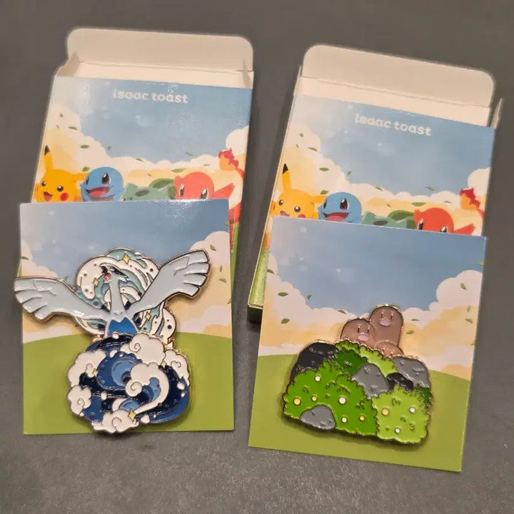 [BUNJANG] Lugia &amp; Dratinii Pokémon Badge Set / 루기아 닥트리오 일괄 이삭토스트 포켓몬뱃지