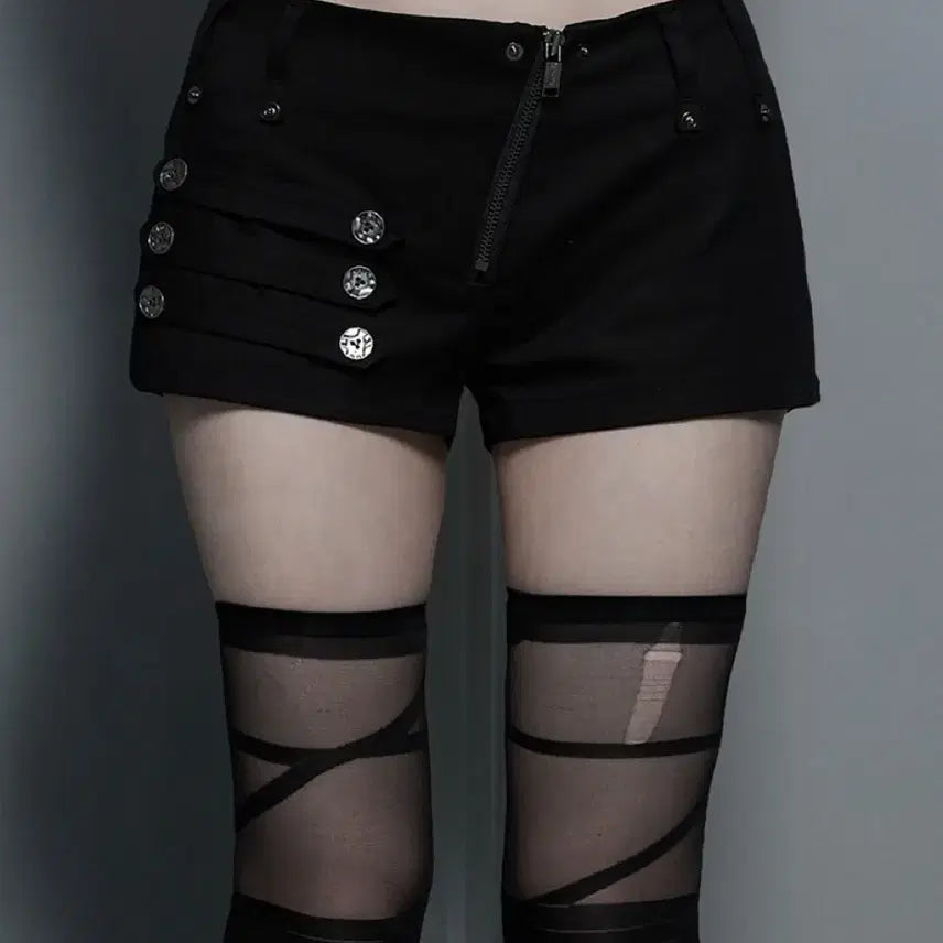 [BUNJANG] Ettoesmoe Napoleon Diagonal Zipper Short Pants / 에트오소메 napoleon diagonal zipper short 숏팬츠