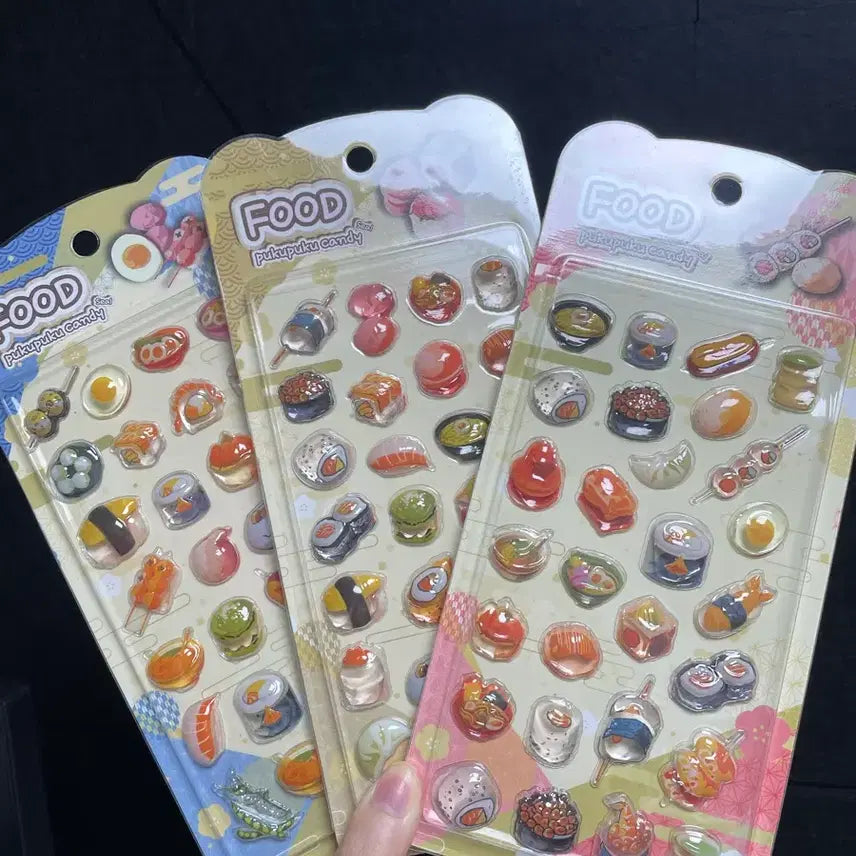 [BUNJANG] 3D Food Stickers Pack / 음식 봉봉스티커 일본 음식 스티커 3D스티커