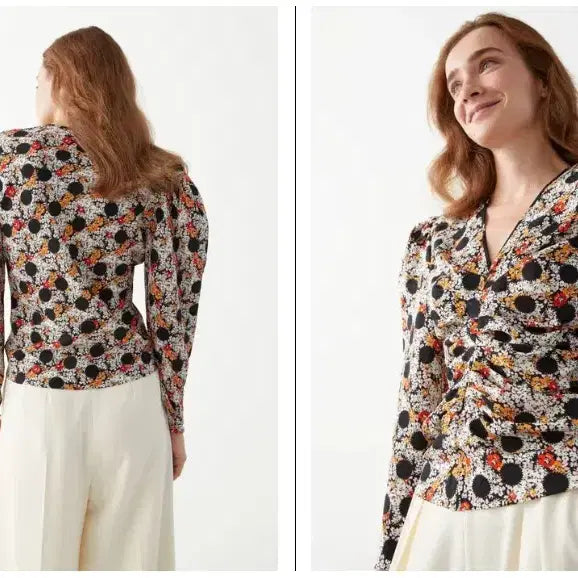 [BUNJANG] And Other Stories Puff Sleeve Silk Blouse EUR 32 / 앤아더스토리즈 퍼프슬리브 실크 블라우스 eur 32사이즈