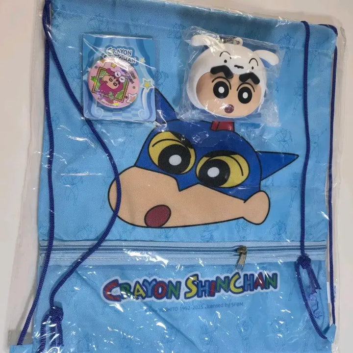 [BUNJANG] Crayon Shin-chan Action Mask Bag, Wallet, and 3 Can Badges Bundle Set / 일괄) 짱구 중국쿠지 액션가면 가방, 짱구 지갑, 짱구 캔뱃지