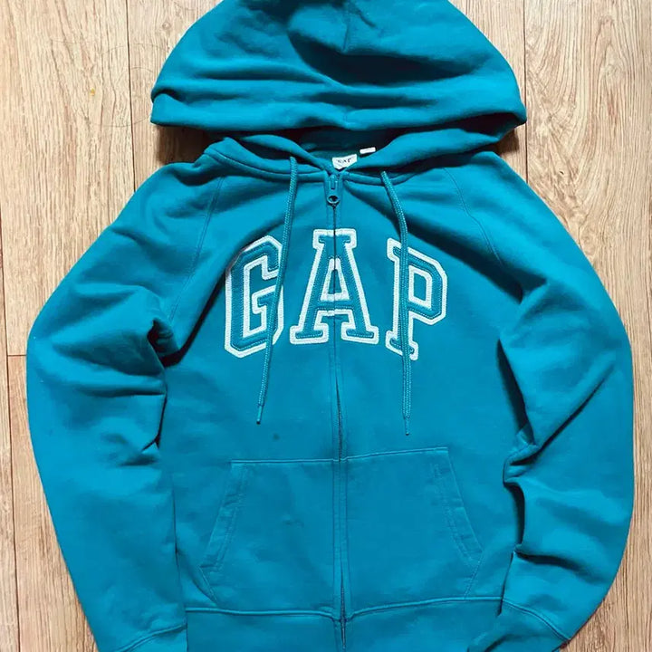 [BUNJANG] GAP Mint Green Zip-Up Hoodie Jersey Jacket / GAP 갭 민트 청록 후드집업 져지 자켓 집업