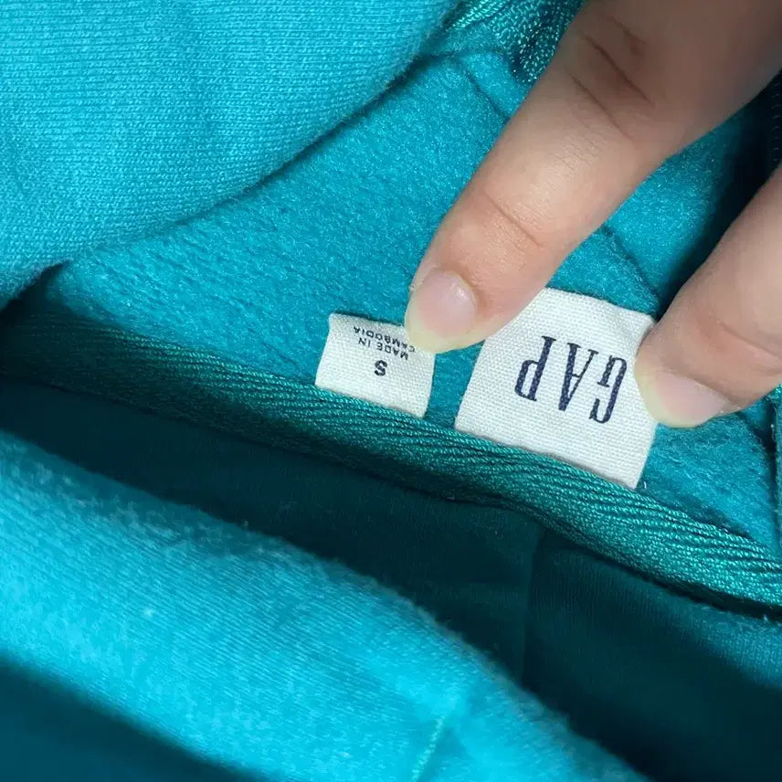[BUNJANG] GAP Mint Green Zip-Up Hoodie Jersey Jacket / GAP 갭 민트 청록 후드집업 져지 자켓 집업