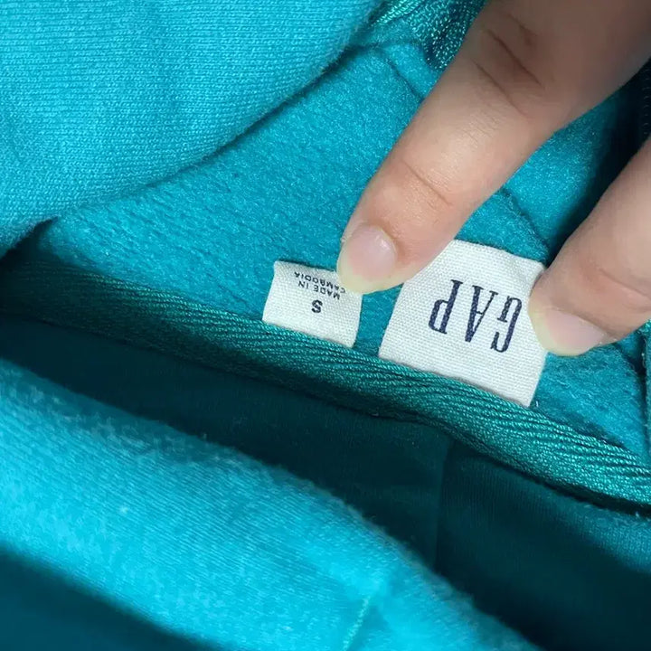 [BUNJANG] GAP Mint Green Zip-Up Hoodie Jersey Jacket / GAP 갭 민트 청록 후드집업 져지 자켓 집업