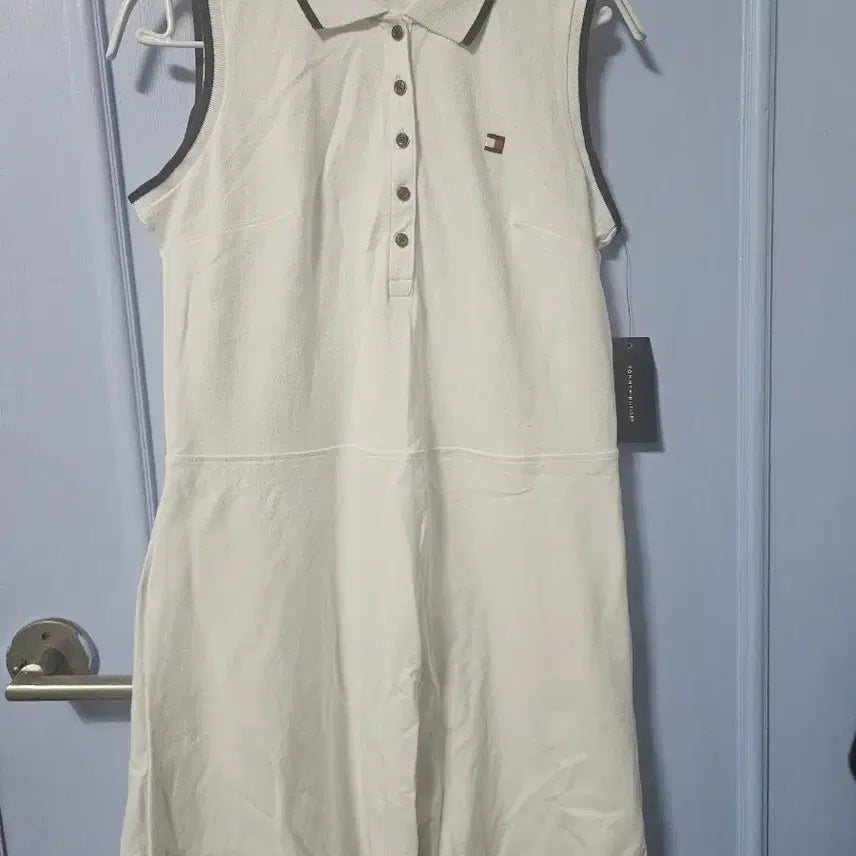 [BUNJANG] Tommy Hilfiger Sleeveless Collar Dress White / 타미힐피거 민소매 카라 원피스 화이트 새상품
