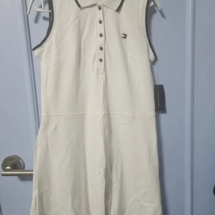 [BUNJANG] Tommy Hilfiger Sleeveless Collar Dress White / 타미힐피거 민소매 카라 원피스 화이트 새상품