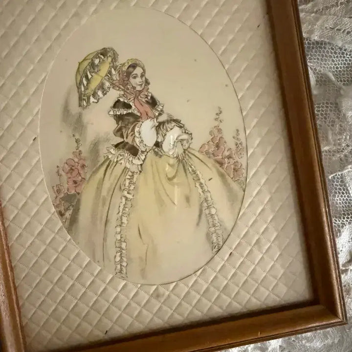 [BUNJANG] Vintage Antique Style Woman Portrait Framed Art / 프레임 액자 빈티지 앤틱 여성 그림