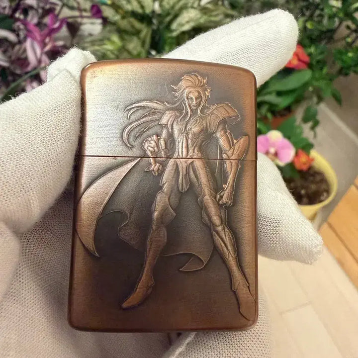 [BUNJANG] Zippo-Style Oil Lighter with Case, Flint, and Wick / 오일라이터