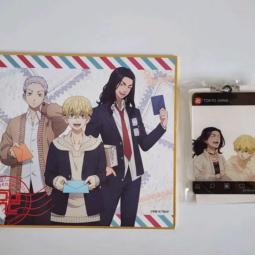 [BUNJANG] Tokyo Revengers Baji Keisuke &amp; Chifuyu Shoulder Buddy Figure, Acrylic Keyring &amp; Shikishi Bundle Set / 일괄) 도쿄 리벤저스 바지케이스케 치후유 어깨쿵 피규어 키링 색지 도리벤