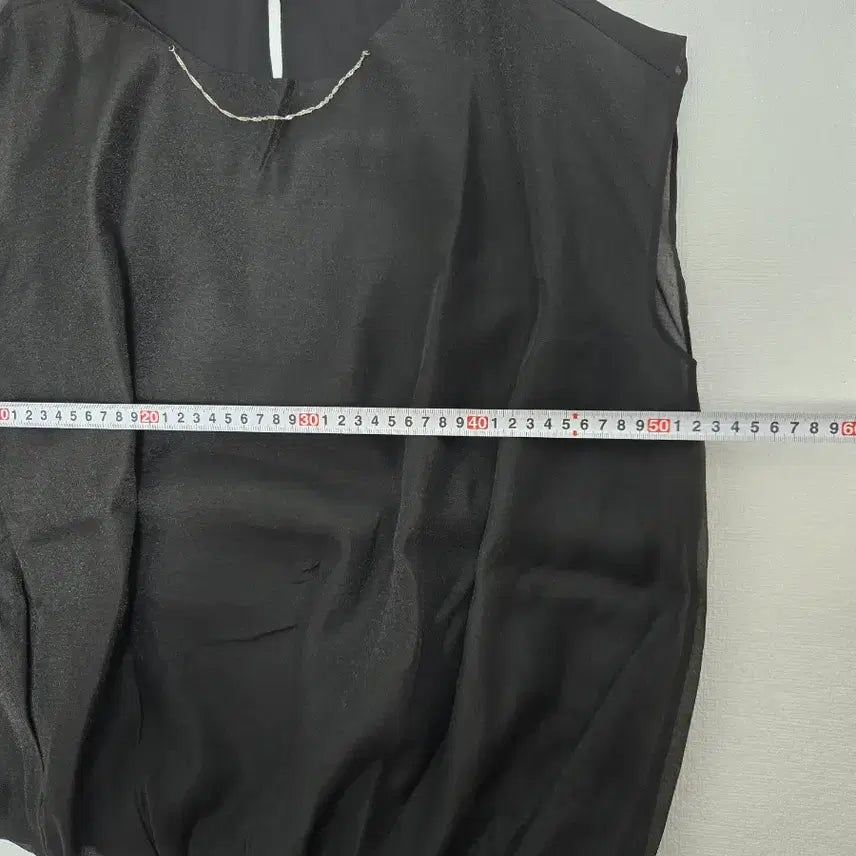 [BUNJANG] See-Through Black Sleeveless Blouse - Size M (New) / 시스루 블랙 민소매 블라우스 M 새상품