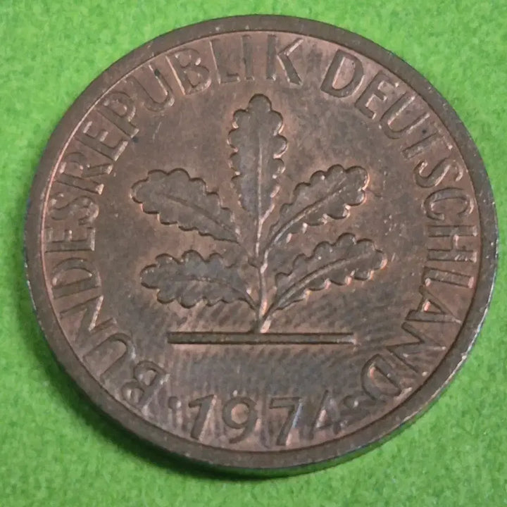 [BUNJANG] 1974 German 1 Pfennig Coin / 1974 독일 1 페니히 동전 M3140