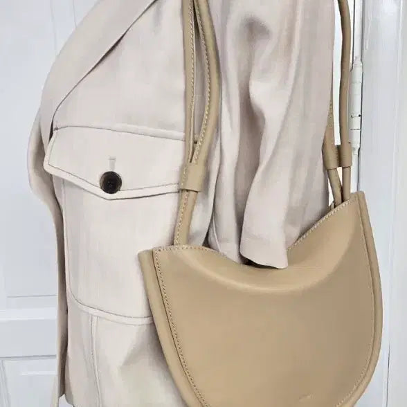[BUNJANG] Lemels Flat Hobo Bag Beige / 레멜 플랫 호보백