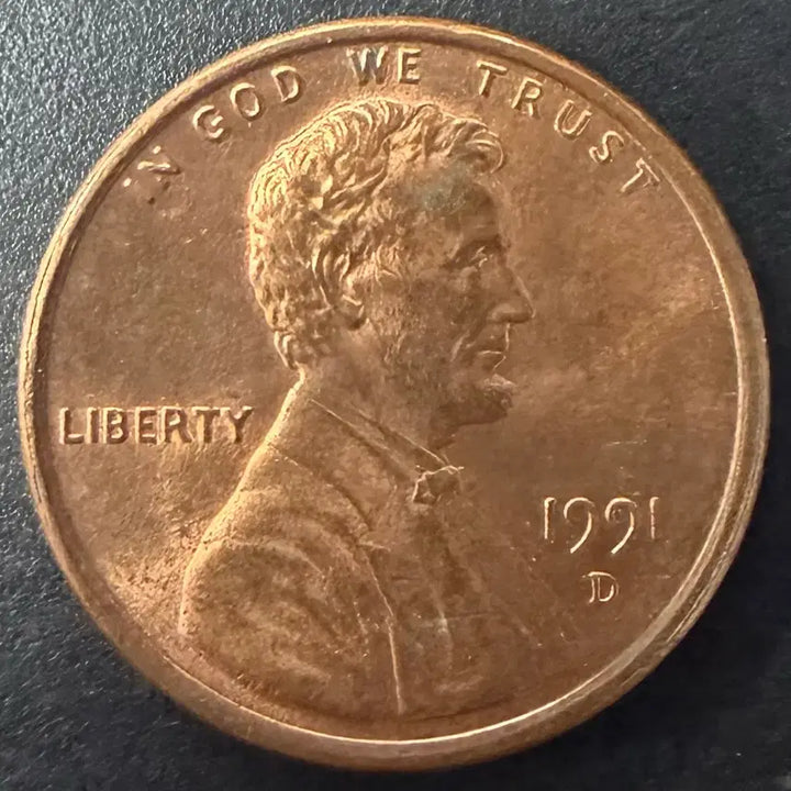 [BUNJANG] 1991 USA Lincoln Cent Coin / 1991년 미국 링컨 1센트 동전 w1533